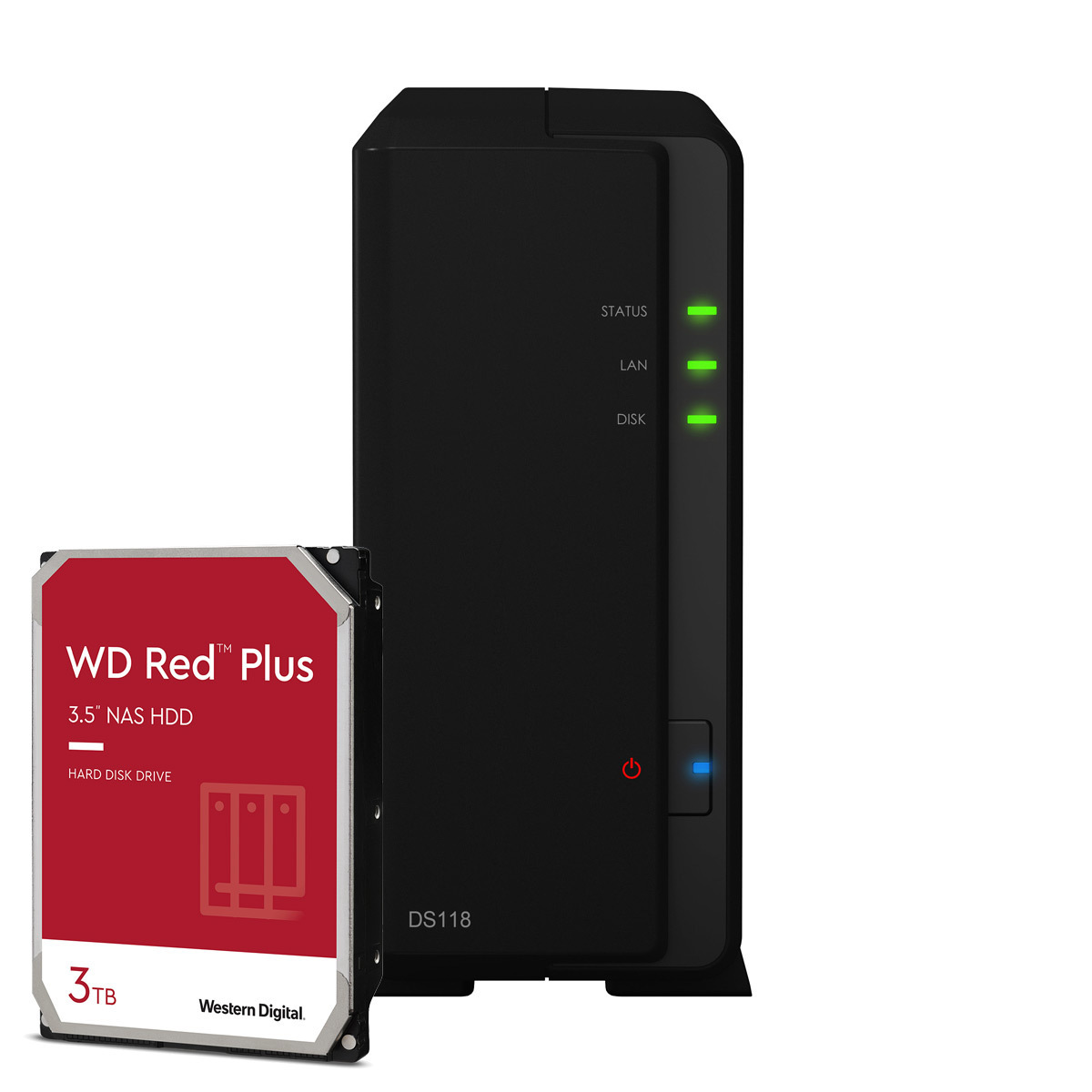 Synology DS118 NAS + WD Red Plus 4TB HDD Synology NAS WD for
