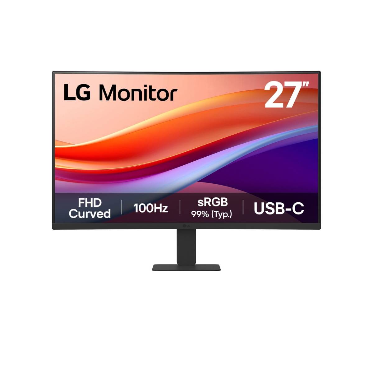 LG 27U421A-B Office Monitor - FHD VA Curved Display, 100 B-Ware USB-C 15 Watt PD