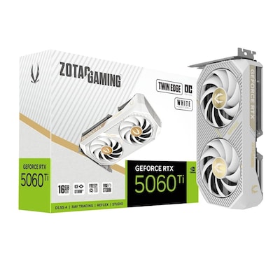 ZOTAC GeForce RTX 5060 TI 16GB Twin Edge OC White - 16GB GDDR7, HDMI, 3x DP