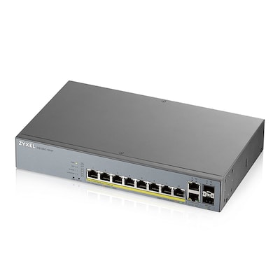 Thumbnail - Zyxel GS1350-12HP Smart Managed Switch 10x Gigabit Ethernet (8x PoE+ max. 130 Watt), 2x SFP, Long Range, inkl. 1 Jahr Ne...